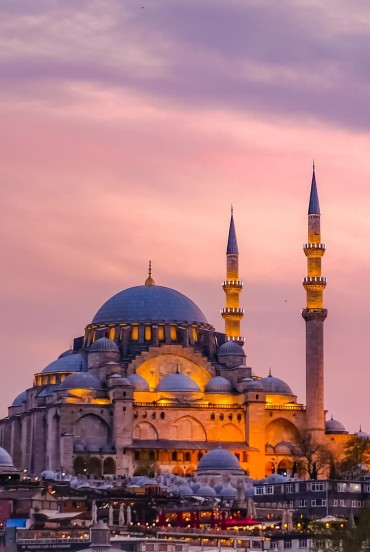  Moscheea Süleymaniye din Istanbul la apus