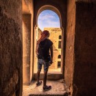 Interioarele Castelului Qasr Azraq în deșertul din Amman, Iordania
