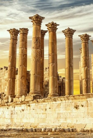 Templul Artemidei în orașul roman antic Jerash din Iordania