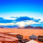 Apus în Wadi Rum, Iordania, cunoscut sub numele de "Valea Lunii", desemnat patrimoniu mondial UNESCO