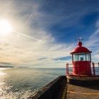 Vedere de la farul Fortului São Miguel Arcanjo (Sfântul Mihail Arhanghelul) din Nazaré, în districtul Leiria, în Portugalia