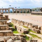 Hipodromul din Jerash, un vechi stadion roman care găzduia curse de care și evenimente publice