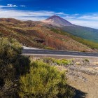 Teide domină peisajul vulcanic al insulei Tenerife, printre câmpuri de lavă roșiatică, întinderi de drob de Teide și păduri de pini canarieni, de-a lungul șoselei panoramice care traversează parcul național.
