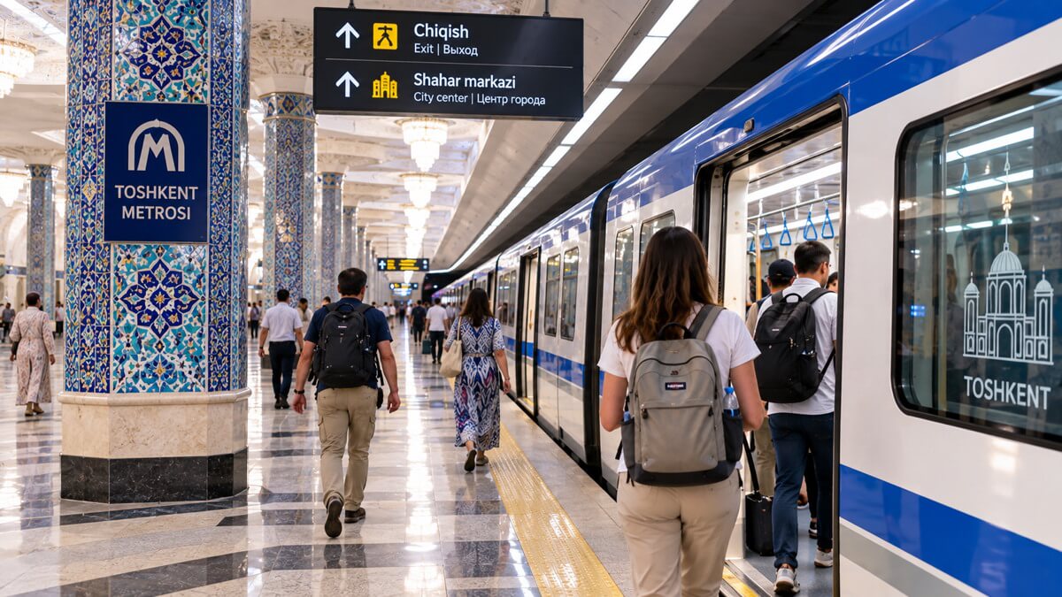 Deplasarea prin Tașkent cu metroul